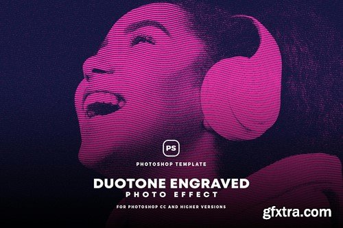 Duotone Engraved Photo Effect T2FK3HP Duotone Engraved Photo Effect T2FK3HP