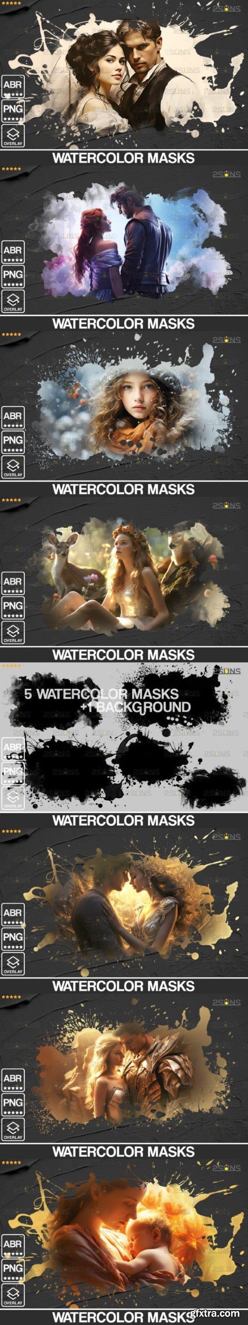 Watercolor Overlay, Clipping Masks Png