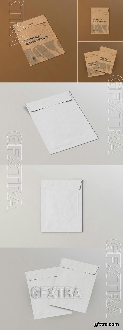 Distressed Mailer Envelope Mockup Set SAEGFGP Distressed Mailer Envelope Mockup Set SAEGFGP