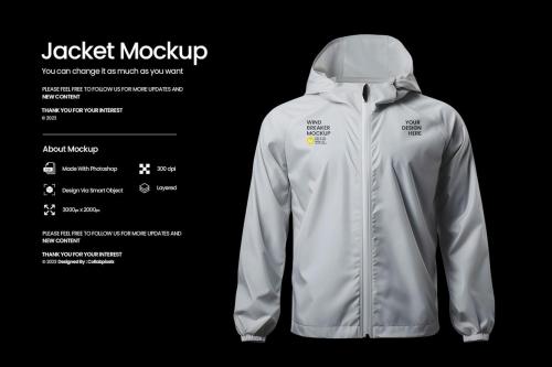 Jacket Windbreaker With Zip Mockup