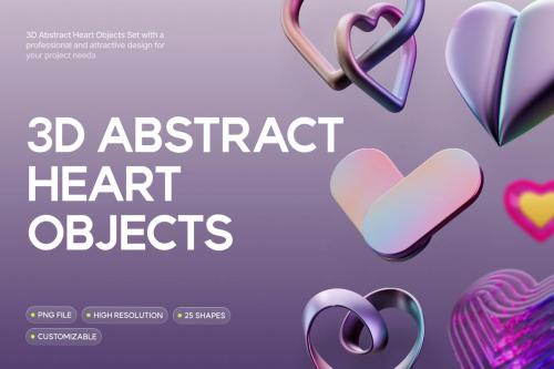 3D Abstract Heart Objects