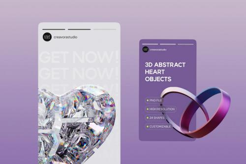 3D Abstract Heart Objects