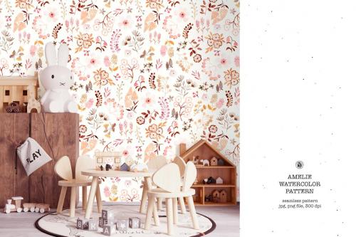 Amelie - Watercolor Wallpaper