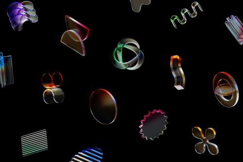 3D Unique Gradient Glass Shape