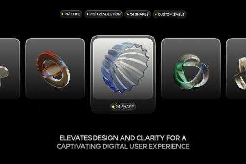 3D Unique Gradient Glass Shape