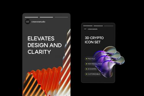 3D Unique Gradient Glass Shape