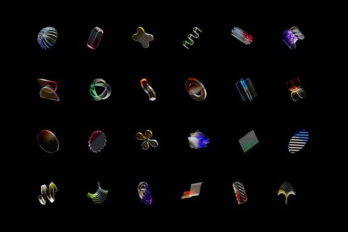 3D Unique Gradient Glass Shape