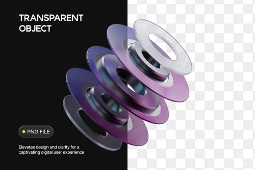 3D Black Chrome Shape Elements