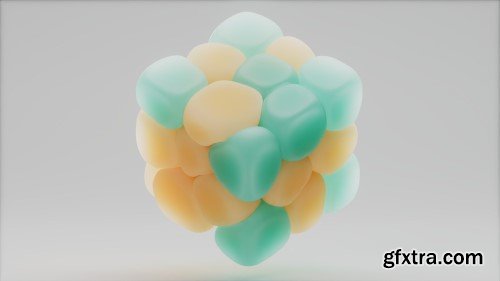 New C4D Soft Body Dynamics, Filling a Cube with Shapes