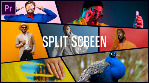 Stylish Split Screen Intro Opener | Multiscreen Slideshow MOGRT for Premier Pro - 50292857
