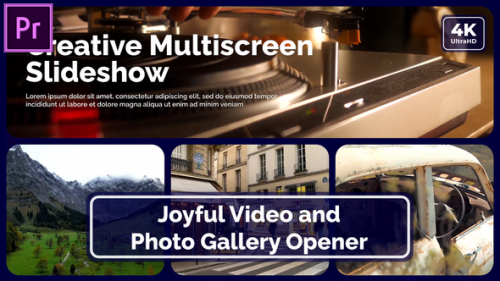 Multiscreen Slideshow || Enjoyable Video Photo Gallery Opener MOGRT for Premier Pro - 50292978