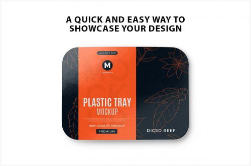 Plastic Tray Mockup - Diced Beef