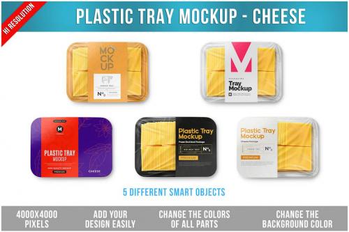 Plastic Tray Mockup - Cheese