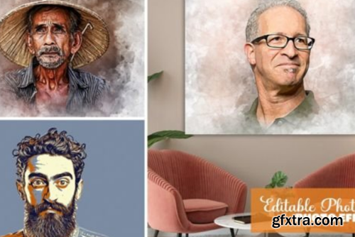 Portrait Watercolor Editable Effect Portrait Watercolor Editable Effect