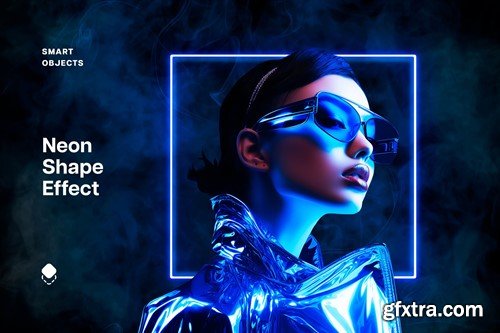 Blue Shape Neon Effect BG6KCG8 Blue Shape Neon Effect BG6KCG8