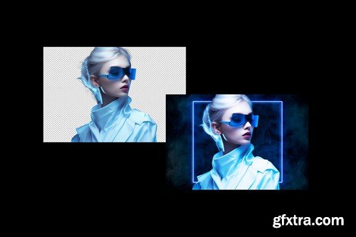 Blue Shape Neon Effect BG6KCG8 Blue Shape Neon Effect BG6KCG8