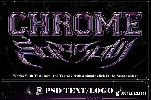 Iridescent Y2K Cyber Chrome Text Effect Photoshop G7E57G5