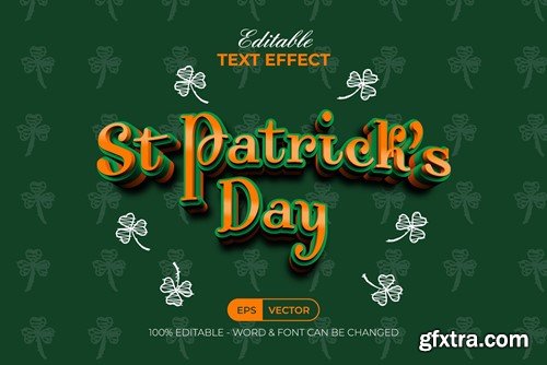 St Patrick's Day Text Effect 3D Curved Style 6W8N6LZ