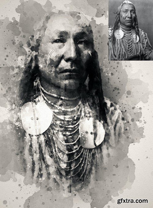 Watercolor Art Photoshop Action H8EG847 Watercolor Art Photoshop Action H8EG847