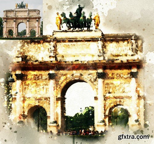 Watercolor Art Photoshop Action H8EG847 Watercolor Art Photoshop Action H8EG847