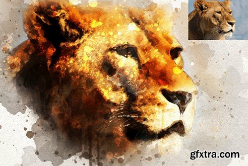 Watercolor Art Photoshop Action H8EG847 Watercolor Art Photoshop Action H8EG847