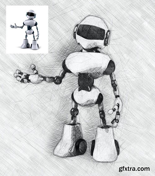 Techno Sketch Art Photoshop Action AA9LELP Techno Sketch Art Photoshop Action AA9LELP