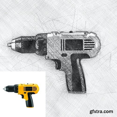 Techno Sketch Art Photoshop Action AA9LELP Techno Sketch Art Photoshop Action AA9LELP