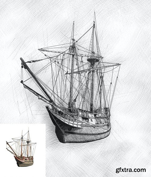 Techno Sketch Art Photoshop Action AA9LELP Techno Sketch Art Photoshop Action AA9LELP