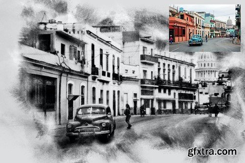 Realistic Charcoal Art Photoshop Action 4SVW9TG