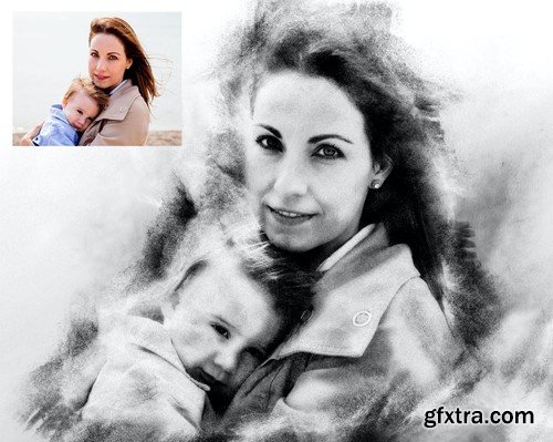 Realistic Charcoal Art Photoshop Action 4SVW9TG