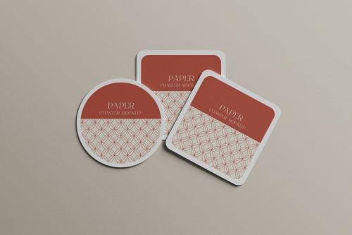 Paper Coaster Mockups Paper Coaster Mockups