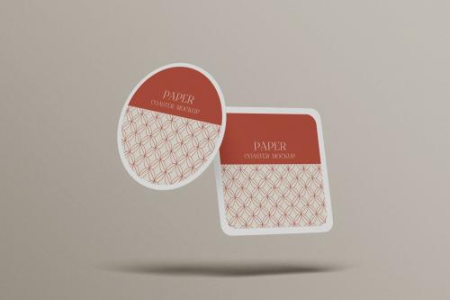 Paper Coaster Mockups Paper Coaster Mockups