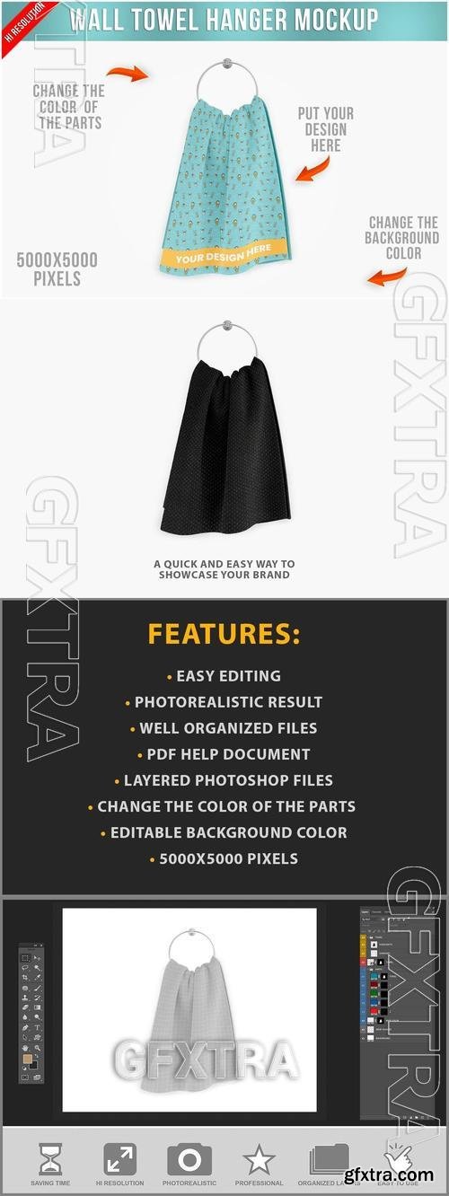 Wall Towel Hanger Mockup Z5A28KL Wall Towel Hanger Mockup Z5A28KL