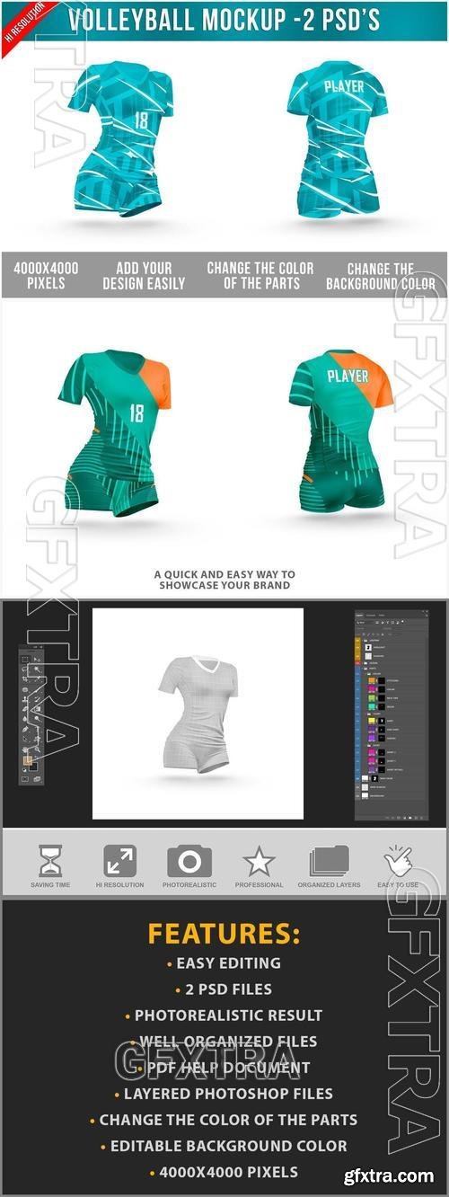 Women''s Volleyball Uniform Mockup UHKSLX9
