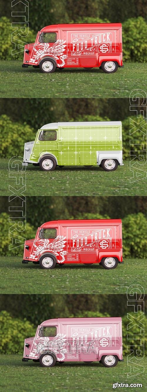 Vintage Food Truck Mockup 335XU6M Vintage Food Truck Mockup 335XU6M