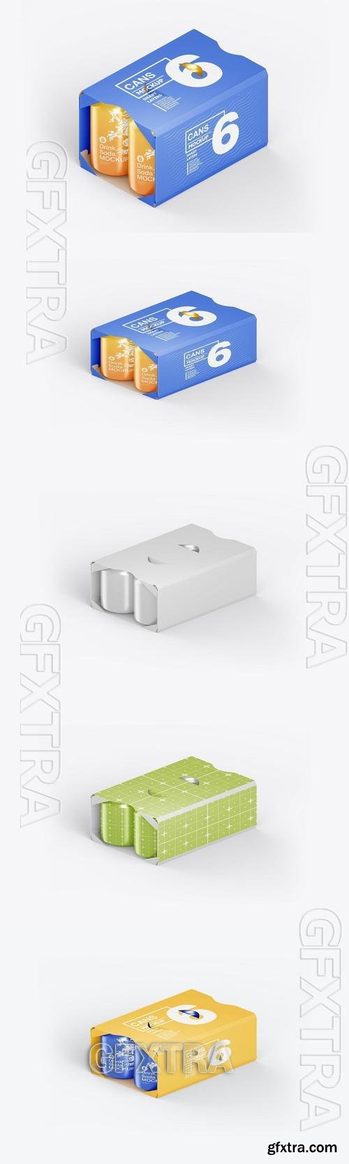 6 Cans Pack Mockup MMDKZ9Y 6 Cans Pack Mockup MMDKZ9Y