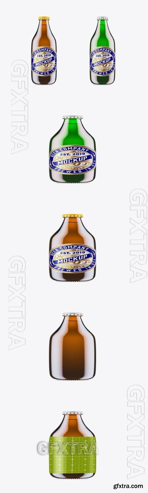 Colorful Glass Beer Bottle Mockup TTNUHL7
