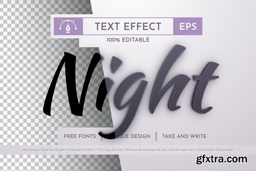 Night - Editable Text Effect, Font Style 3PZ3MLH