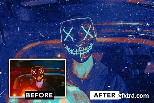 Blue Gradient Map Grain Photo Effect 5BRVW4N Blue Gradient Map Grain Photo Effect 5BRVW4N