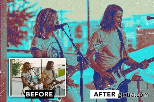 Blue Gradient Map Grain Photo Effect 5BRVW4N Blue Gradient Map Grain Photo Effect 5BRVW4N