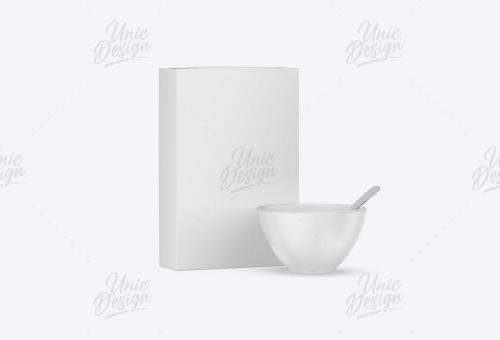 Cereal Box & Bowl Mockup