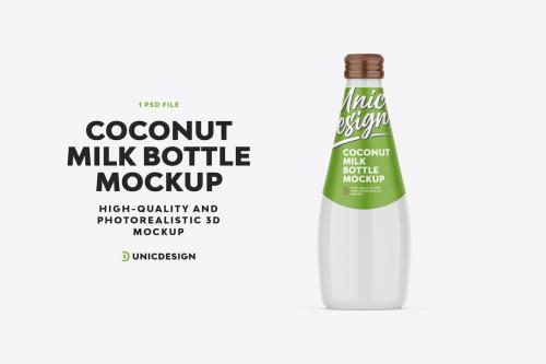 Coconut Milk Bottle Mockup