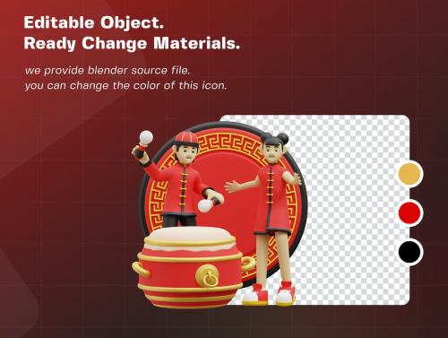 Chinese New Year Character 3D Illustration V4