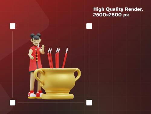 Chinese New Year Character 3D Illustration V4