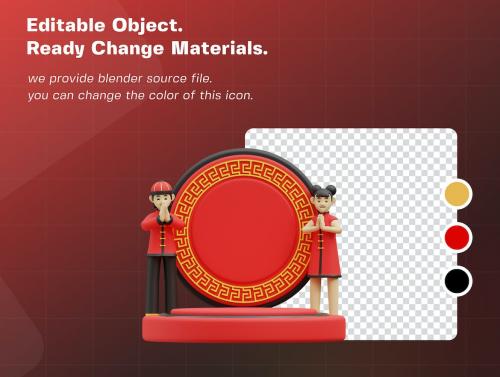 Chinese New Year Character 3D Illustration