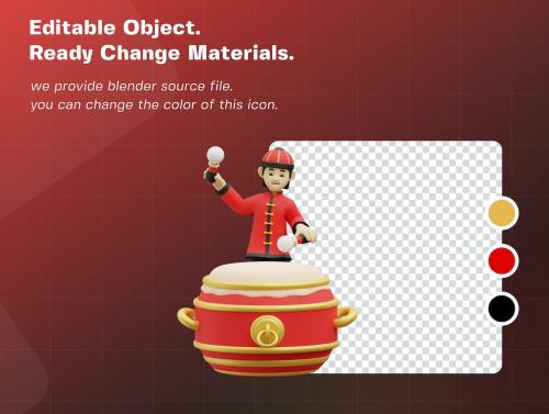 Chinese New Year Character 3D Illustration V2
