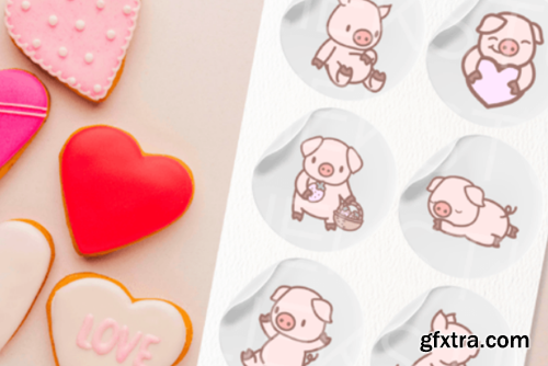 Cute Pigs Vol. 2 Procreate Stamp Brushes Cute Pigs Vol. 2 Procreate Stamp Brushes