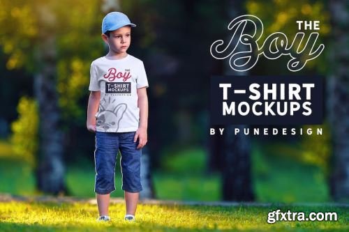 Boys T-Shirt Mockup Design Pack 10xPSD