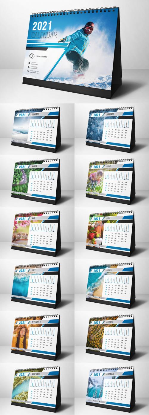 2021 Desk Calendar Layout - 392950407