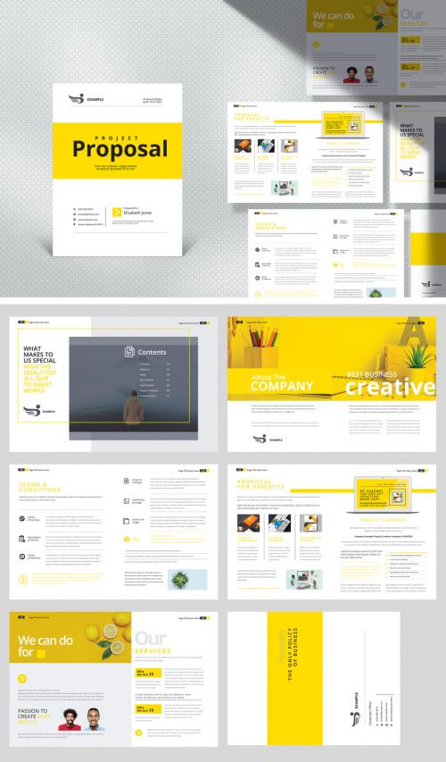 Project Proposal Layout with Yellow Accents - 392967217